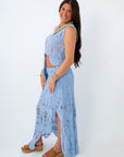 zara crochet asymmetrical set dupe in baby blue