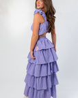Amara Purple Ruffle Maxi Skirt Set