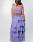 Amara Purple Ruffle Maxi Skirt Set
