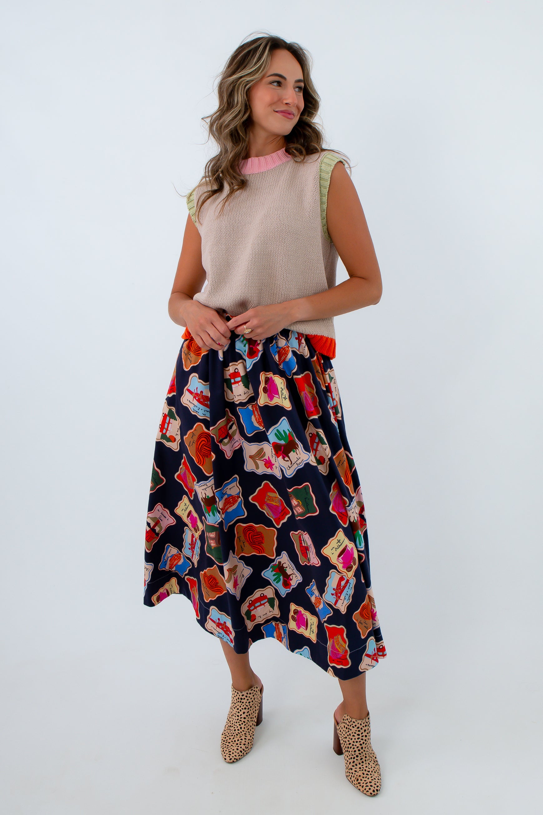 Printed maxi skirt, women's maxi skirt with fun design