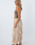 cascading ruffle midi skirt, statement skirts, statement midi skirt, unique midi skirt