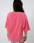 Pink boho oversized T-shirt with back seam detail