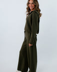 Spanx Monstera AirEssentials wide leg pant with drawstring waistband, forest green Spanx AirEssentials set