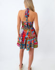 Summer Oasis Halter Tropical Print Mini Dress perfect for vacation as a beach coverup or dinner outfit