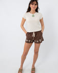 Women wearing Z Supply Cloud Renae Rib Short Sleeve Top, casual summer look