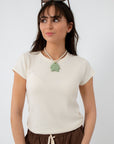 Close-up of women in Z Supply Cloud Renae Rib Short Sleeve Top with sunglasses