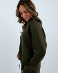 Super soft fall loungewear half zip for women, fall pullovers, fall half zip, Spanx air essentials half zip, forest green pullover