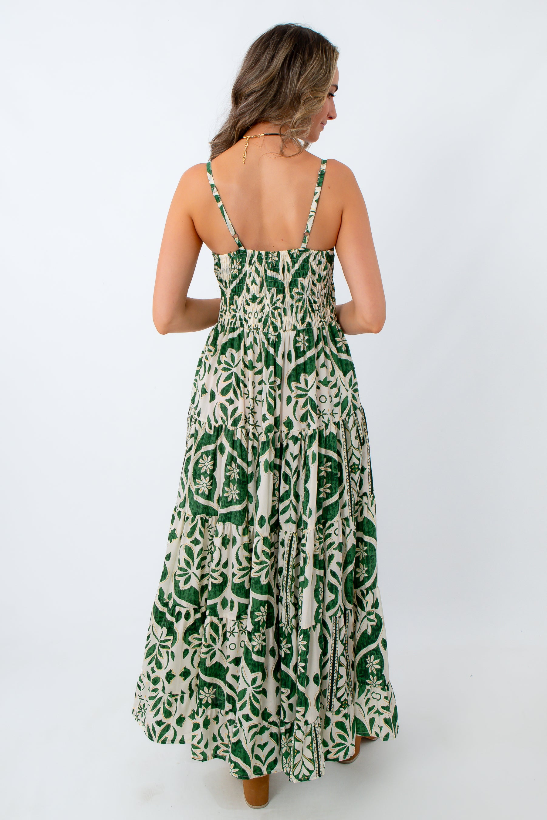 Golden Hour Green Printed Seaside Maxi | Beach Vacation Dress L. Mae Boutique Golden Hour Green Printed Seaside Maxi | Beach Vacation Dress L. Mae Boutique