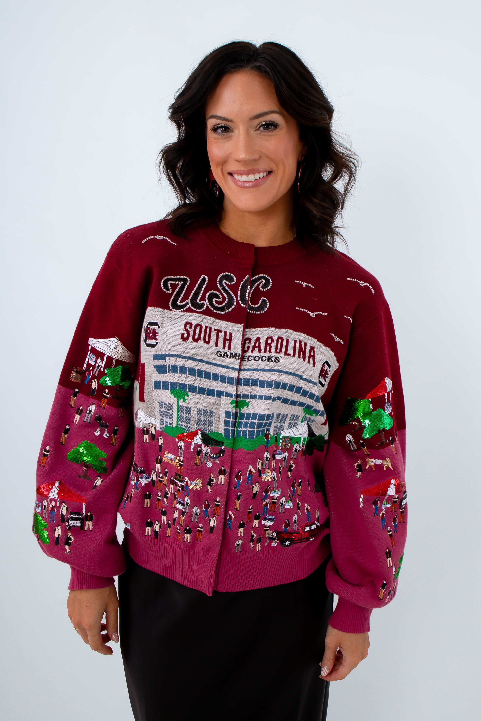 Queen of Sparkles USC Tailgate Stadium Cardigan