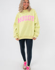 Moody Bye Lime Green Reversible Mockneck Sweatshirt