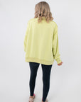 Moody Bye Lime Green Reversible Mockneck Sweatshirt