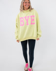 Moody Bye Lime Green Reversible Mockneck Sweatshirt