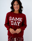 Game Day Garnet Knit Sweater