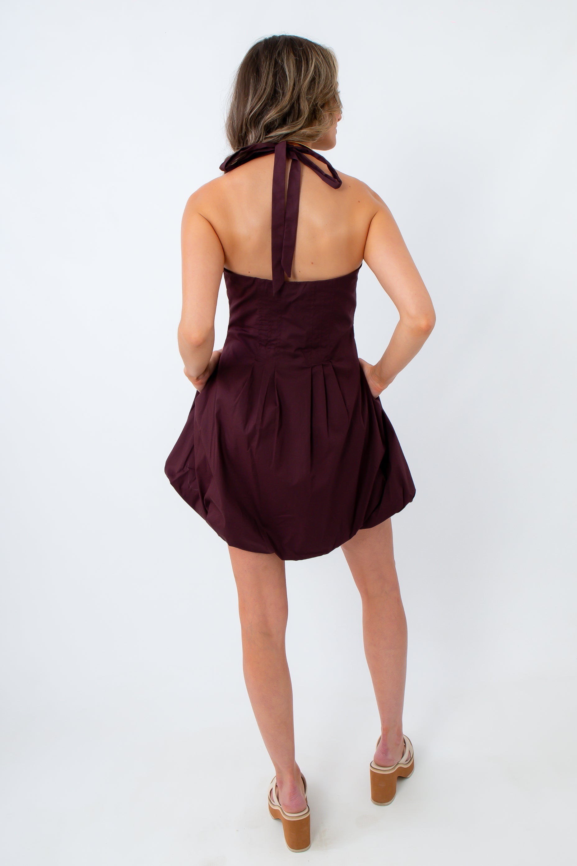 Steve Madden Chocolate Dianna Halter Dress