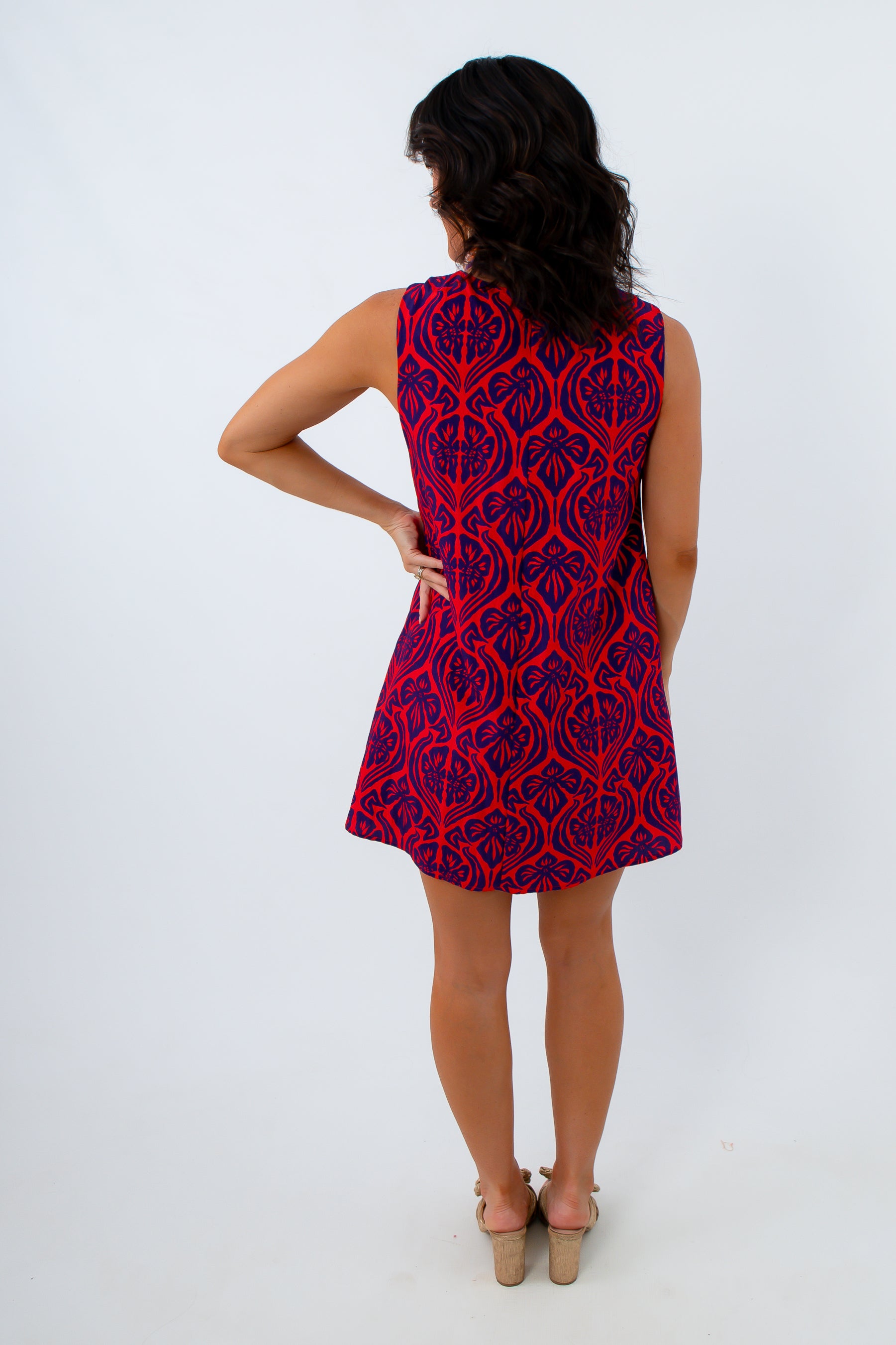 Optical Illusion Botanical Patterned Dress