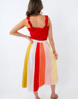 Sherbet Stripe Scalloped Colorblock Skirt