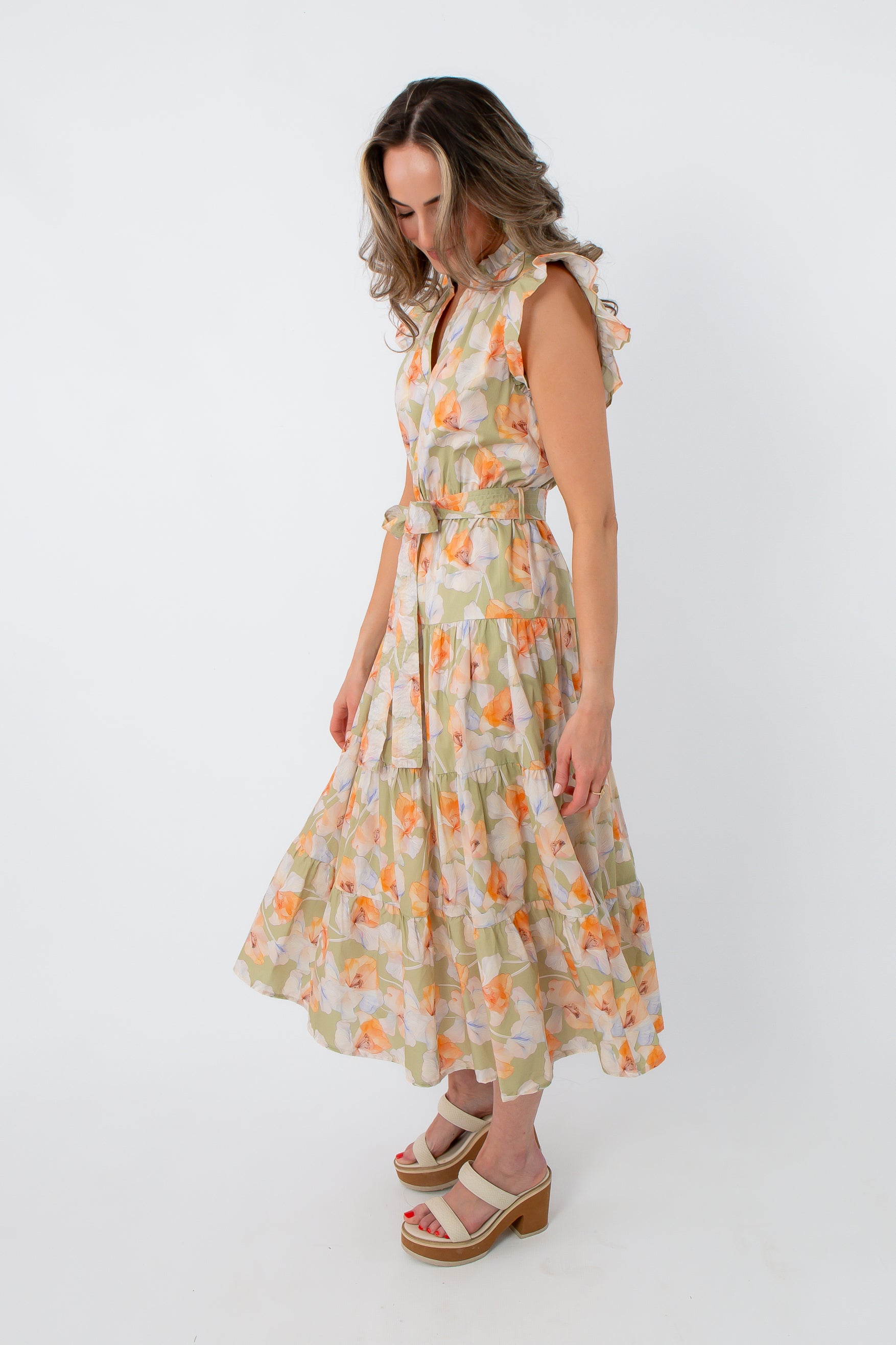 sage midi dress for summer Sage Green Cotton Gauze Sleeveless Dress - Midi Dresses