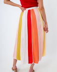 Sherbet Stripe Scalloped Colorblock Skirt