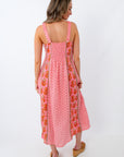 THML Songbird Sunset Pink Patterned Midi Dress