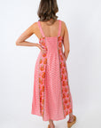 THML Songbird Sunset Pink Patterned Midi Dress