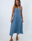 Z Supply Classic Indigo Leonora Midi Dress