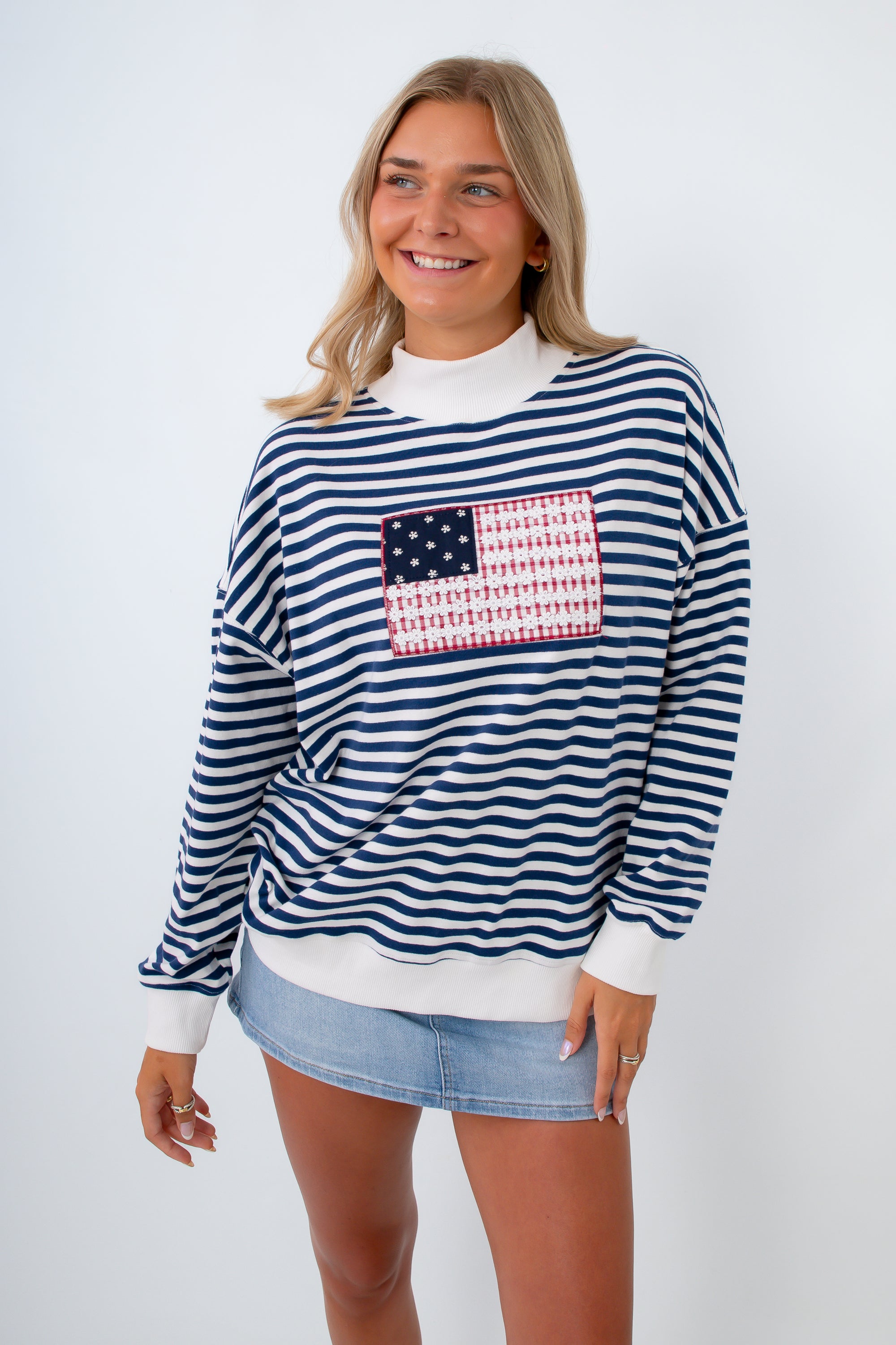 USA flag sweatshirt women