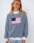 USA flag sweatshirt women