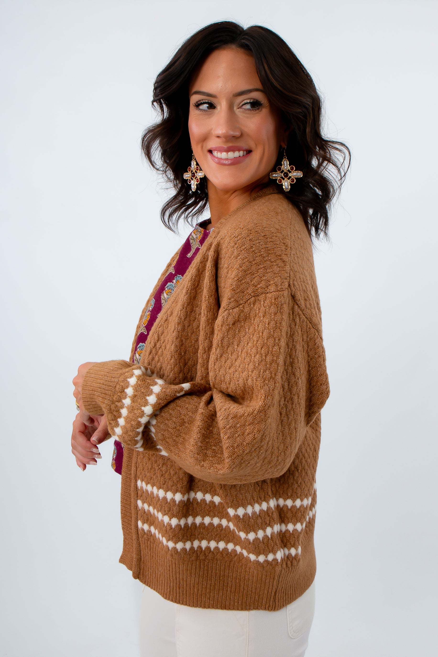 Open front cardigan for fall layering, fall outerwear, comfy fall cardigan, brown cardigan for fall