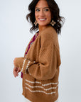 Open front cardigan for fall layering, fall outerwear, comfy fall cardigan, brown cardigan for fall