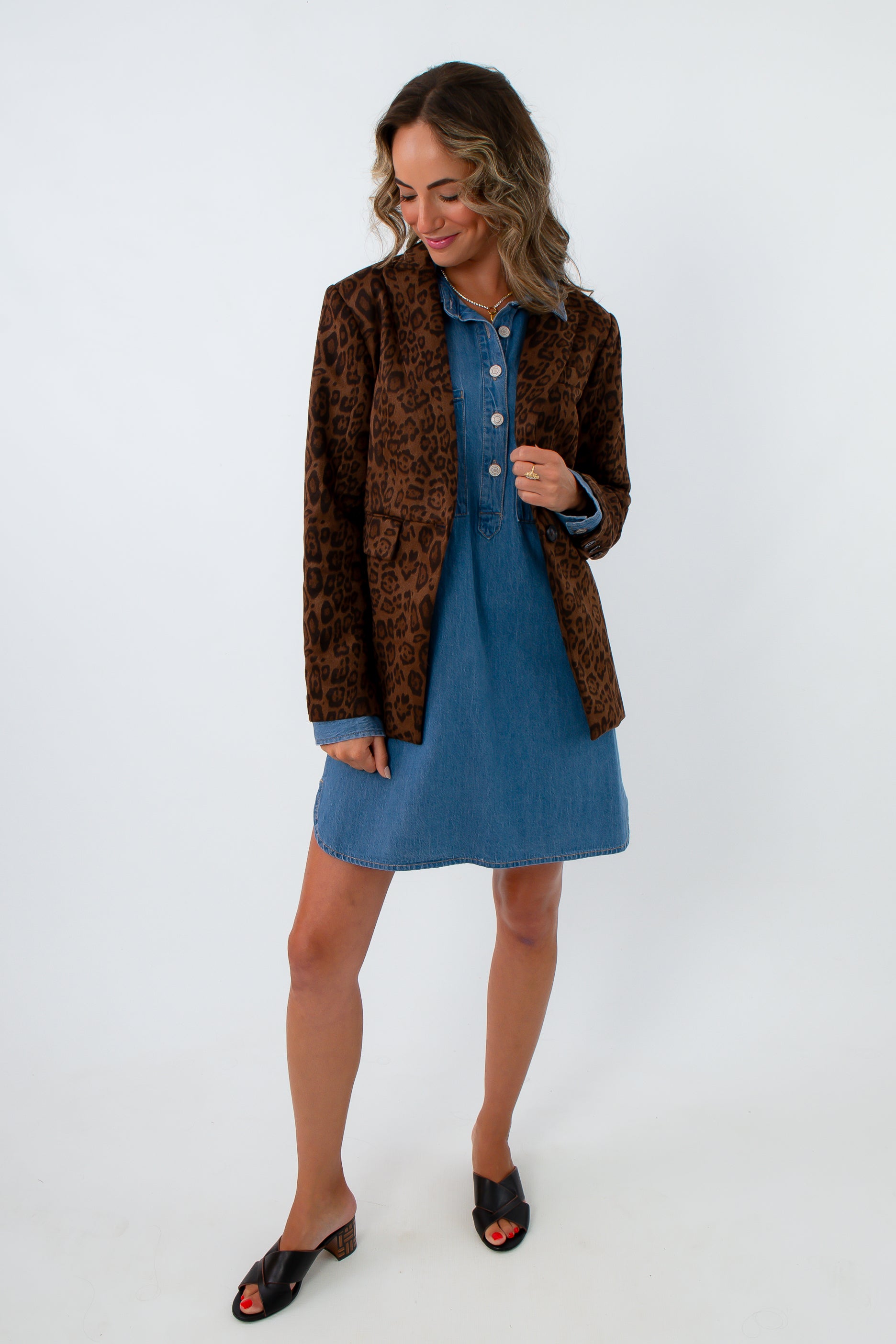 Durable faux suede blazer with full lining, neutral blazers, fun statement blazer, patterned blazers