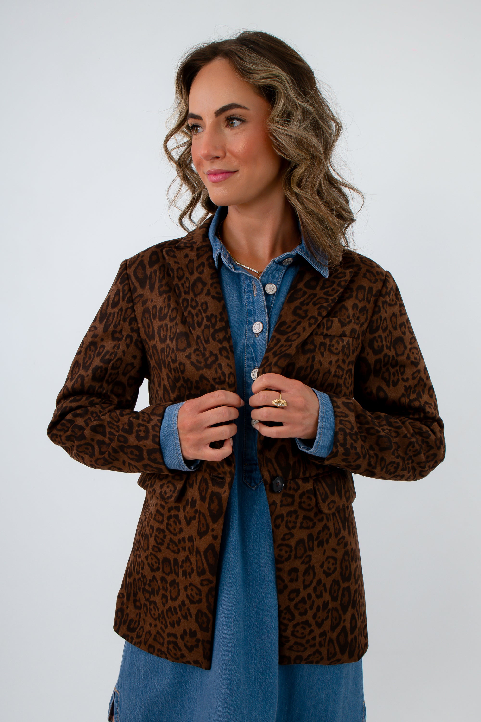 Dark Roast Leopard Suede Blazer