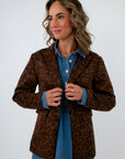 Dark Roast Leopard Suede Blazer