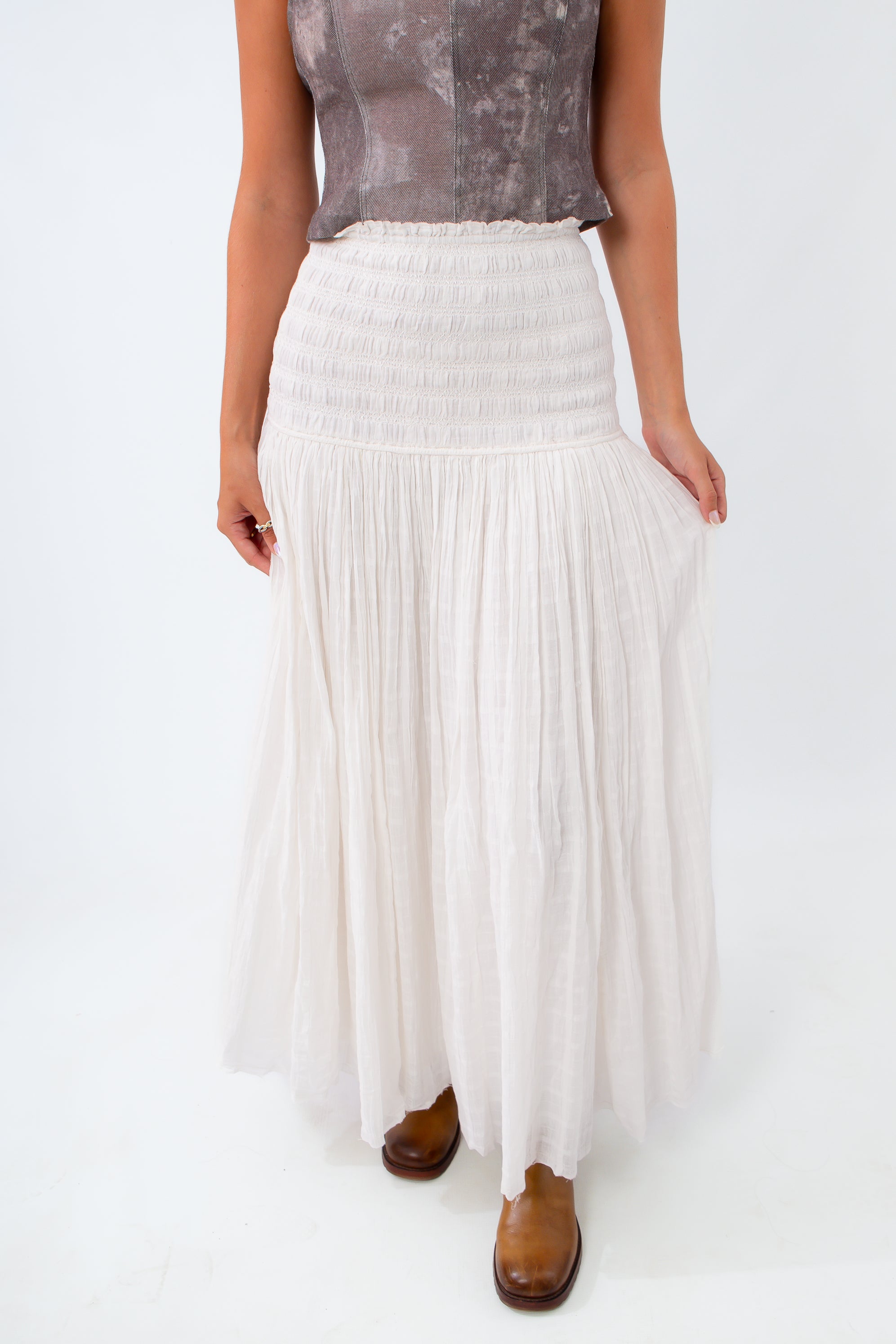 Free People Ivory Raven Maxi Skirt convertible skirt to dress