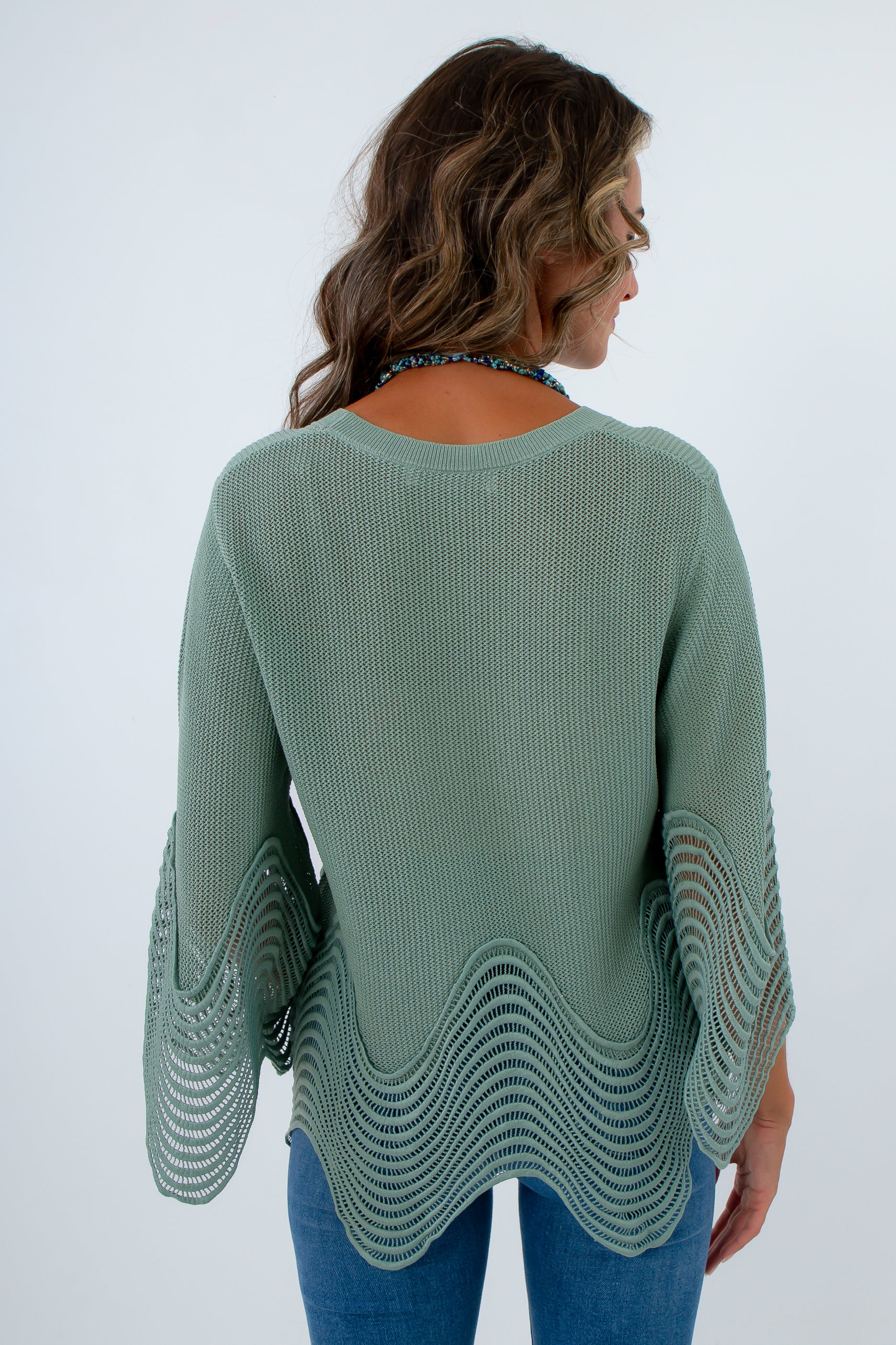 Sage green knit top, green knit tops, green long sleeve top, green lightweight top