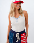 Blue Jean Baby Henley Tank Top