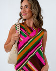 Daphne Colorful Fringe Sleeveless Top