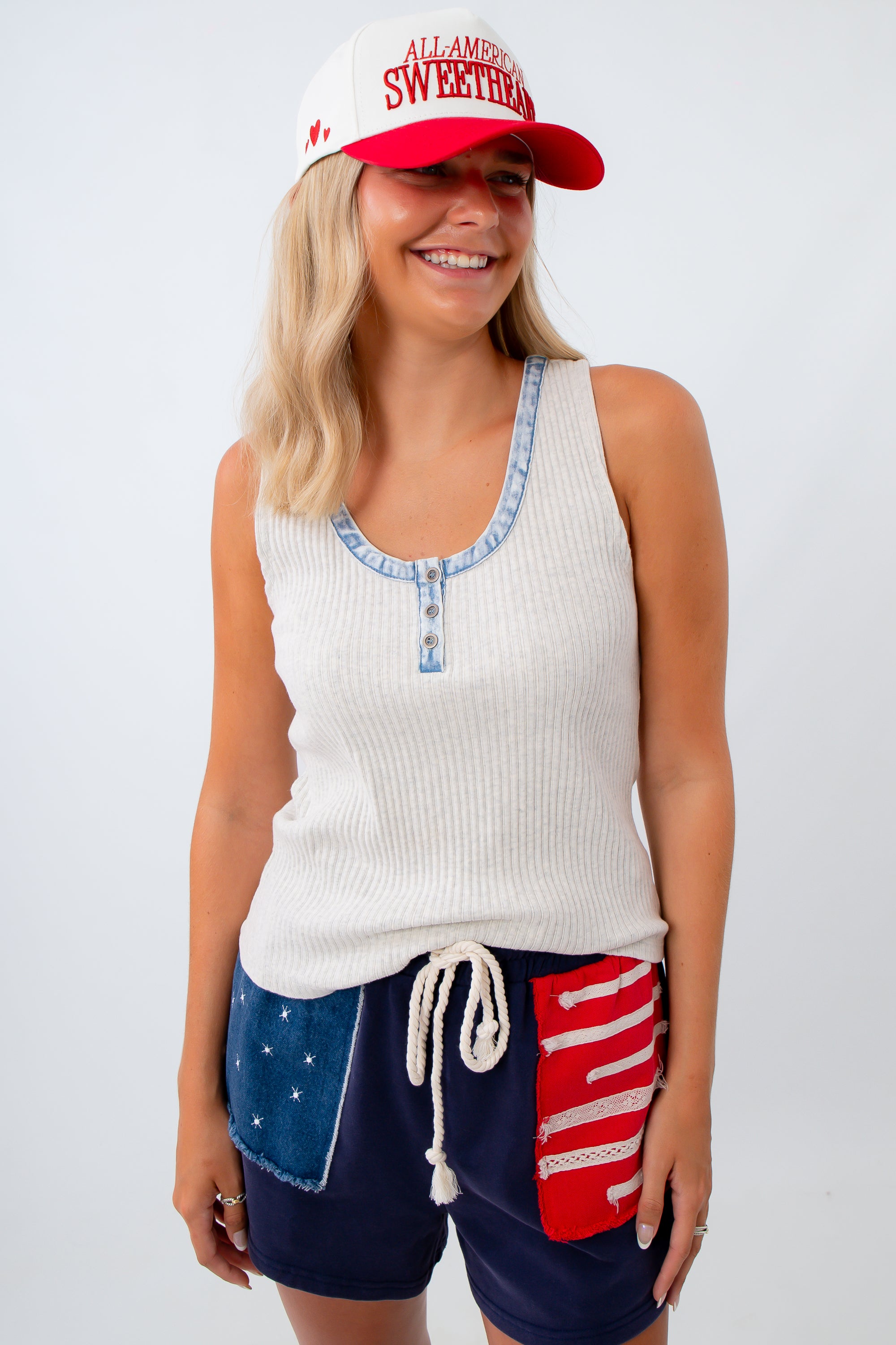 Blue Jean Baby Henley Tank Top