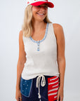 Blue Jean Baby Henley Tank Top