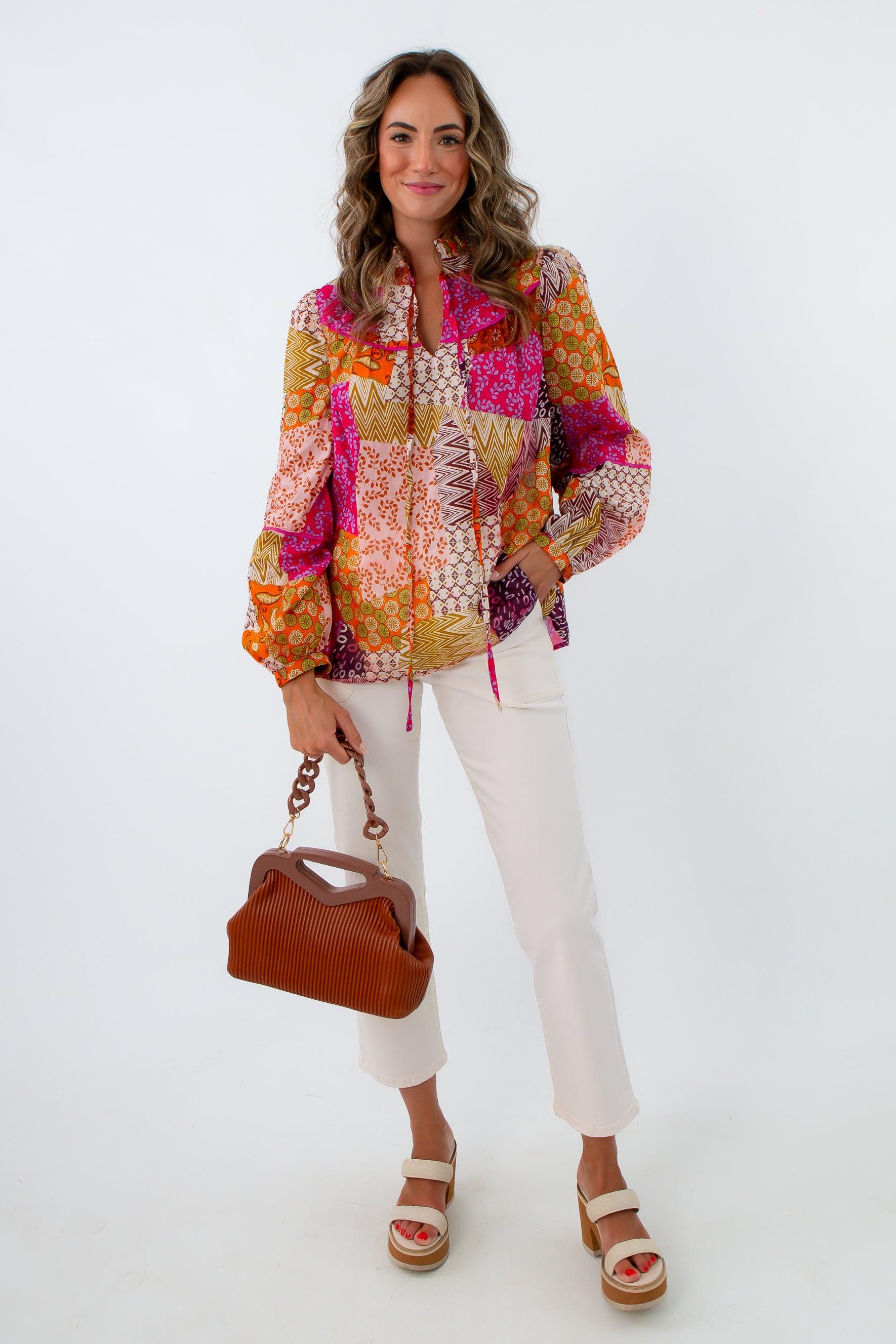 Jodie Colorful Patchwork Blouse