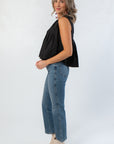 Charlene Black Pintuck Sleeveless Blouse