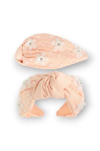 Daisy Pink Knotted Headband-Sophia Collection-L. Mae Boutique