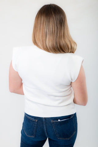 Dally White Muscle Sweater Tank-Tops-Hem & Thread-L. Mae Boutique & Wild Mabel Clothing