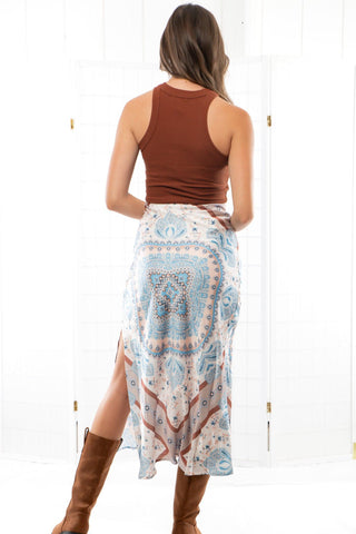 Darla Satin Scarf Print Maxi Skirt-Bottoms-BaeVely-L. Mae Boutique & Wild Mabel Clothing