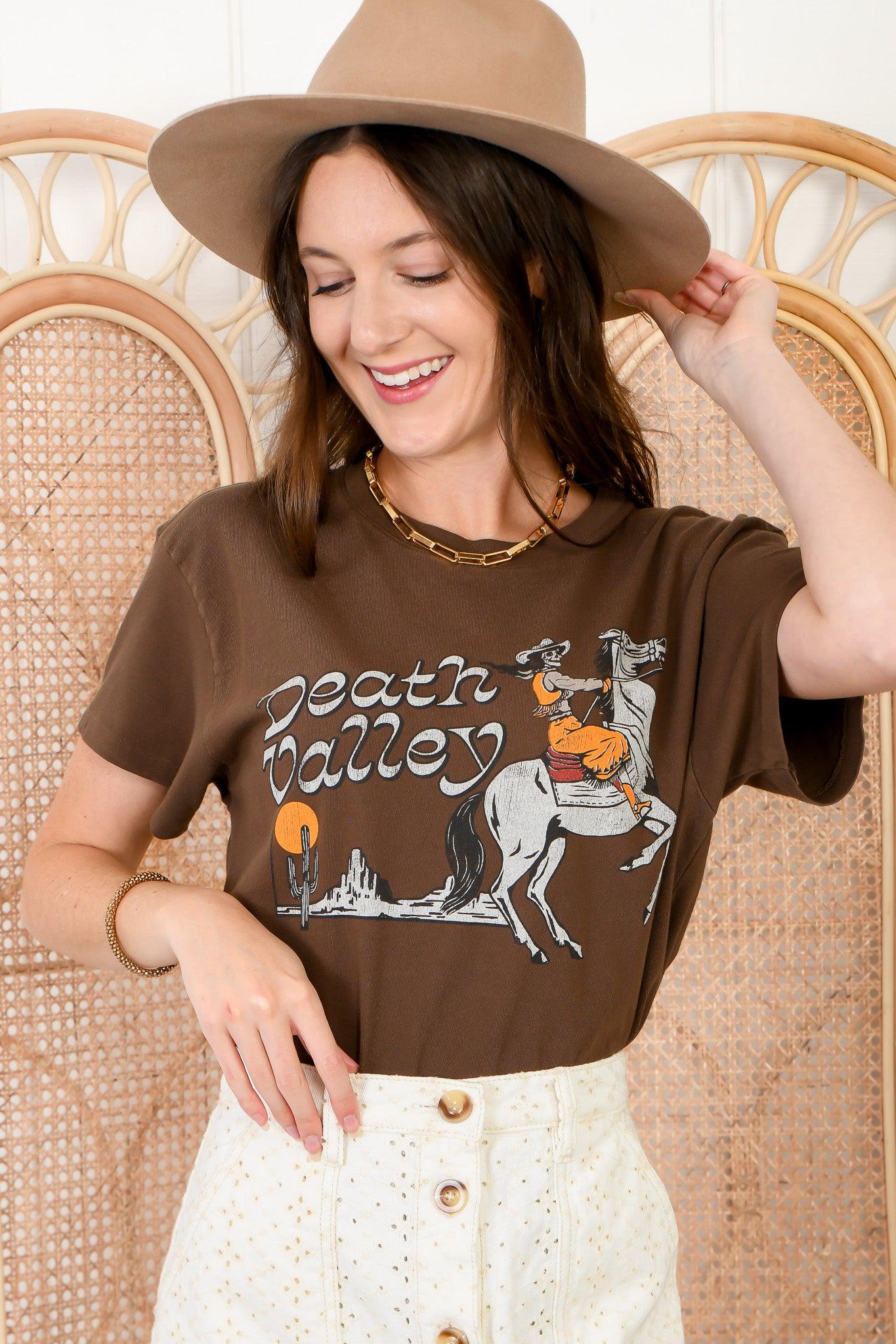 Daydreamer Chocolate Death Valley Tour Tee-Tops-Daydreamer-L. Mae Boutique & Wild Mabel Clothing