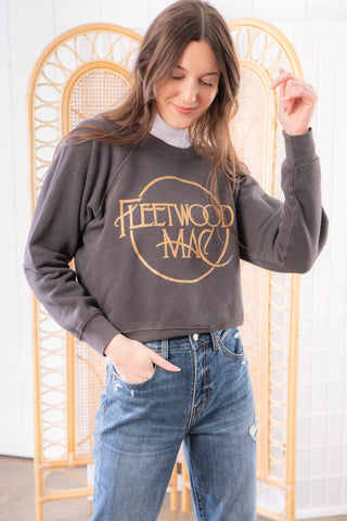 Daydreamer Fleetwood Mac Grey Circle Logo Crew Neck-Tops-Daydreamer-L. Mae Boutique & Wild Mabel Clothing