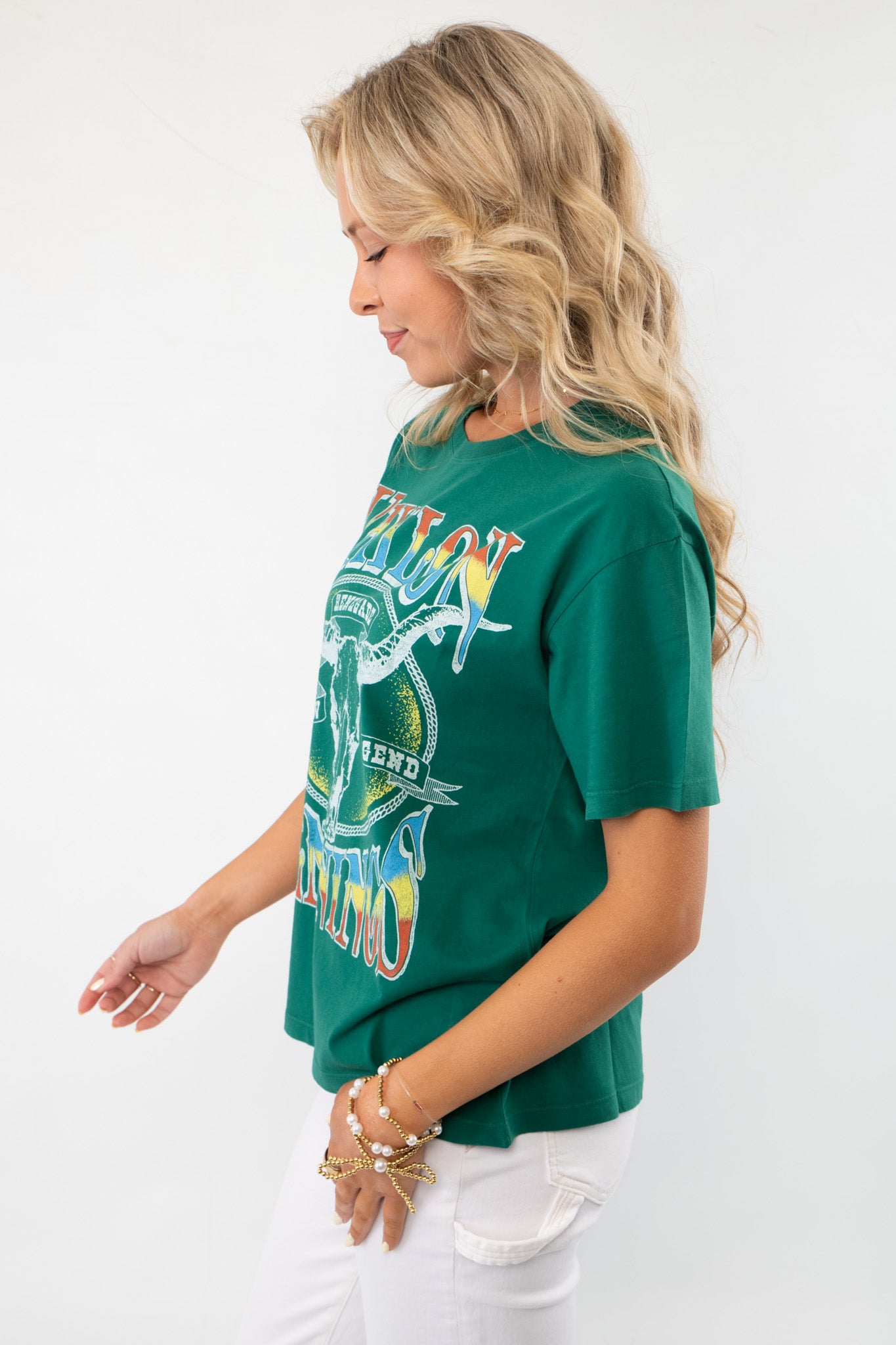 Daydreamer Green Waylon Jennings Outlaw Legend Graphic Tee-Tops-Daydreamer-L. Mae Boutique &amp; Wild Mabel Clothing