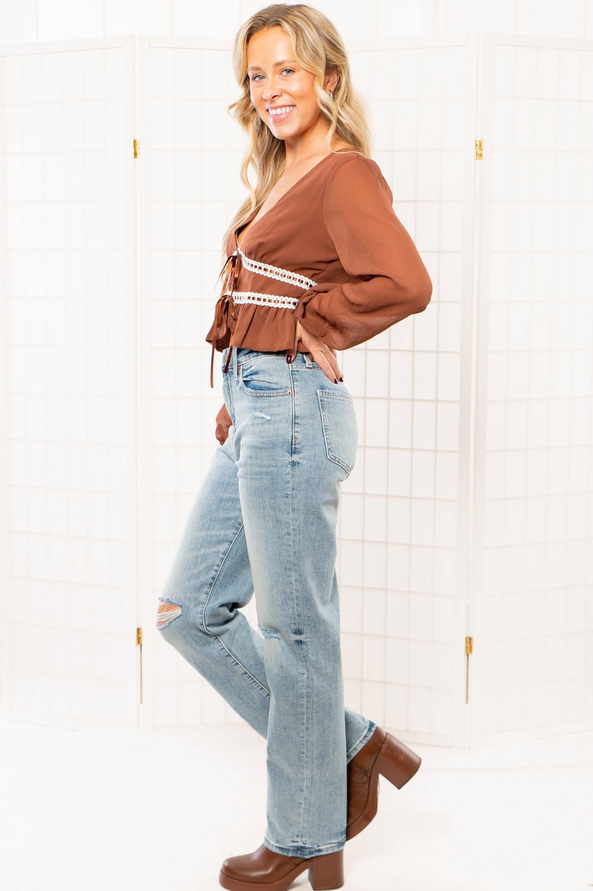 Daze Fools Gold Sundaze High Rise Vintage Straight Jean-Bottoms-Daze Denim-L. Mae Boutique &amp; Wild Mabel Clothing