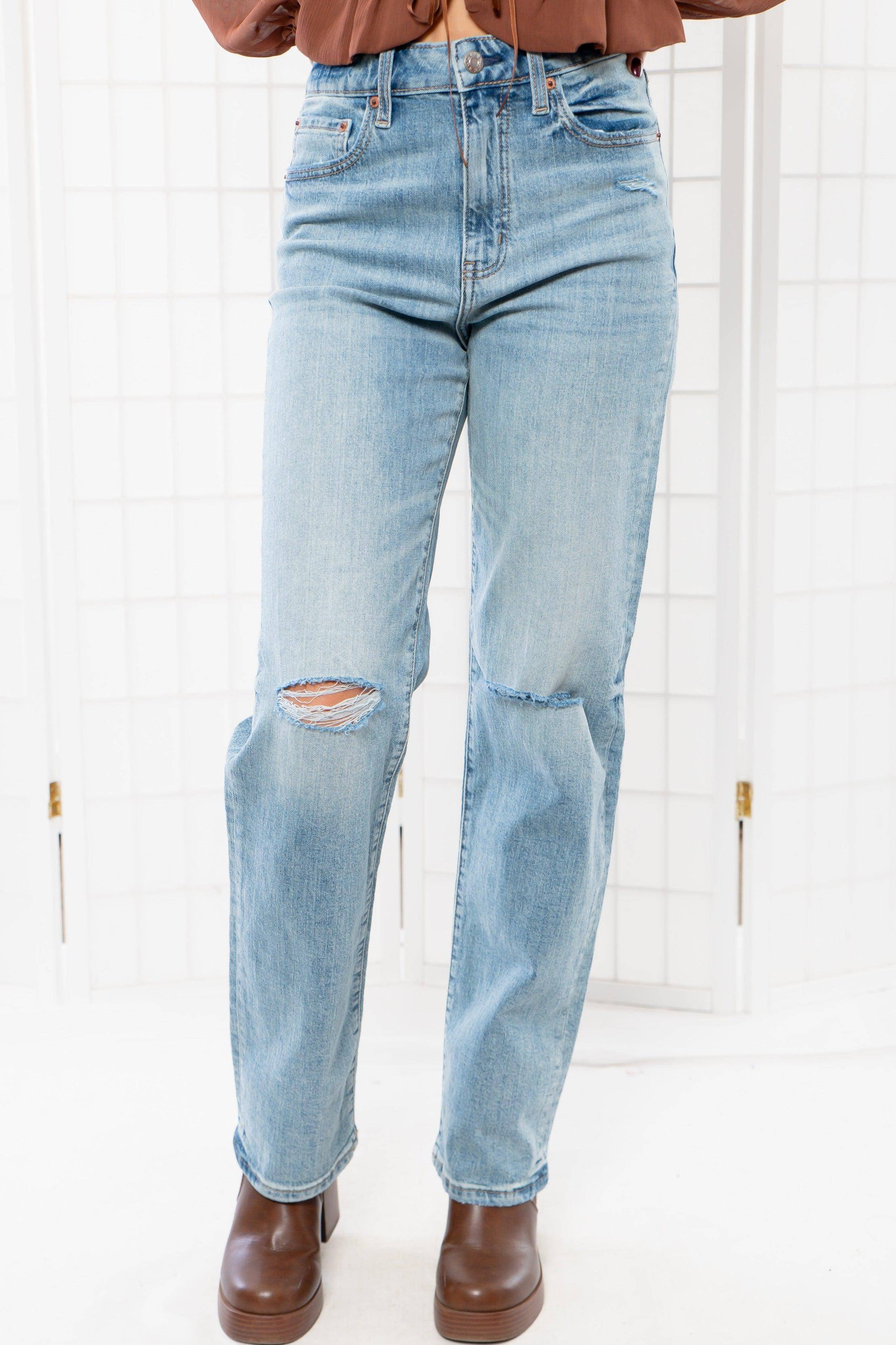 Daze Fools Gold Sundaze High Rise Vintage Straight Jean-Bottoms-Daze Denim-L. Mae Boutique & Wild Mabel Clothing