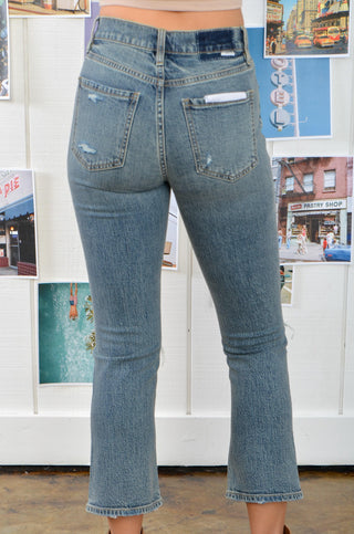 Daze In Too Deep Shy Girl High Rise Crop Flare Jeans-Daze Denim-L. Mae Boutique