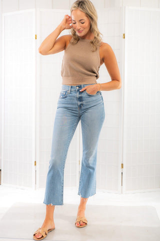 Daze Marina Vintage Shy Girl Crop Flare Jeans-Bottoms-Daze Denim-L. Mae Boutique & Wild Mabel Clothing